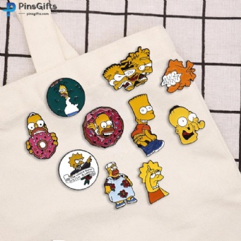 Custom enamel pin manufacturer customize simpsons pins