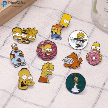 Custom enamel pin manufacturer customize simpsons pins