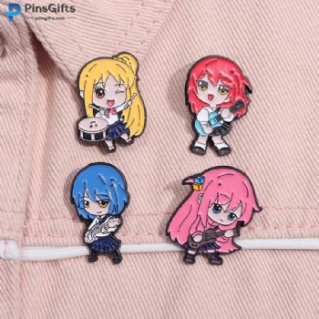 Custom enamel lapel pins logo cute anime enamel pin