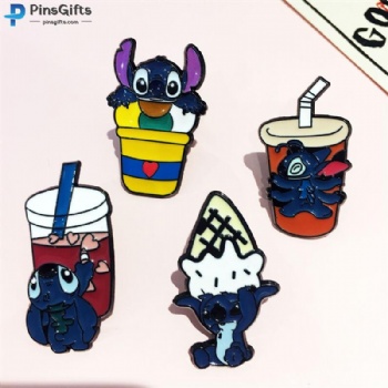 Disney stitch anime lapel pins customize cute stich pins