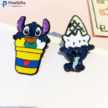 Disney stitch anime lapel pins customize cute stich pins