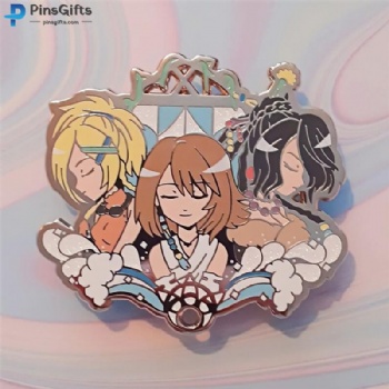 Glitter Hard enamel pins custom anime enamel pin