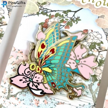 Metal pins custom promotional butterfly hard enamel pin