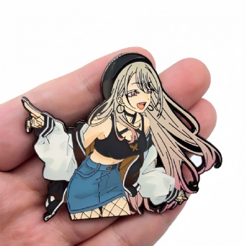 Cartoon Anime hard enamel pins with Gradient color