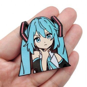 Hatsune Miku Hard Enamel Pins with Glitter