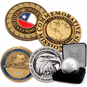 Custom Colored Painted Metal Commemorative Coins American Challenge Coins Manufacturers Order